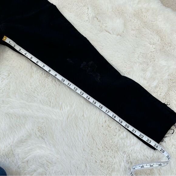 Joe's Jeans Black The Charlie High Rise Skinny Ankle Raw Hem Jean, 29 - Picture 7 of 10